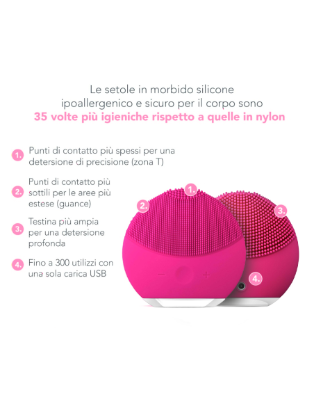 Forever Mini Spazzola massaggiante 784088 ad impulsi per rimozione sebo scrub