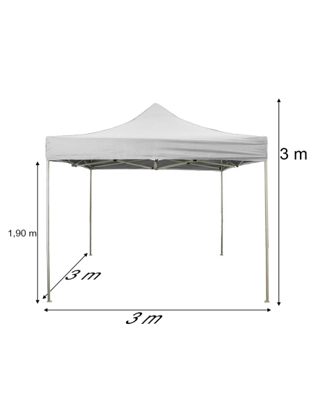 Gazebo Giardino Richiudibile a Fisarmonica Multiuso 3x3mt Telo Impermeabile