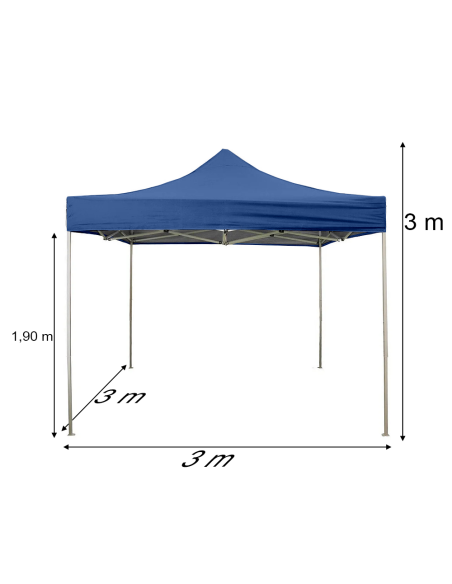 Gazebo Giardino Richiudibile a Fisarmonica Multiuso 3x3mt Telo Impermeabile