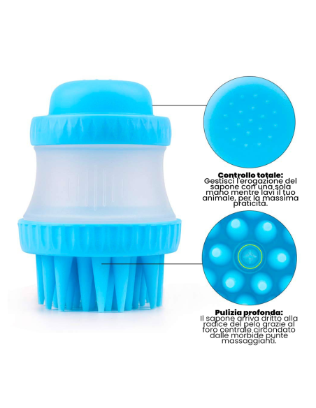 Gentle Dog Washer spazzola in silicone 221158 per cani dispenser porta sapone