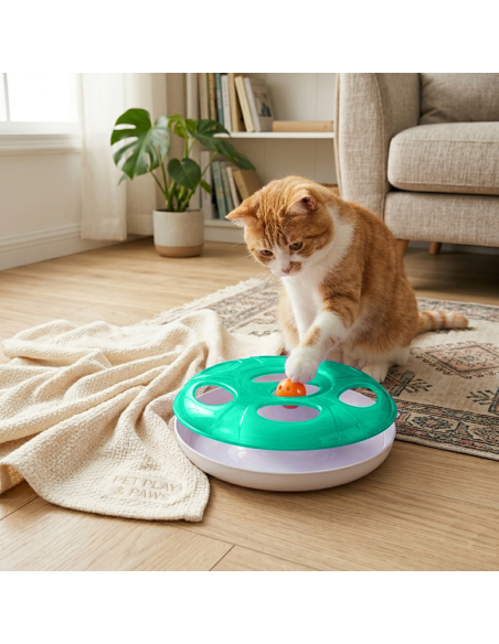 Gioco per gatti interattivo in plastica 10605 con pallina UFO ø 25 cm circa
