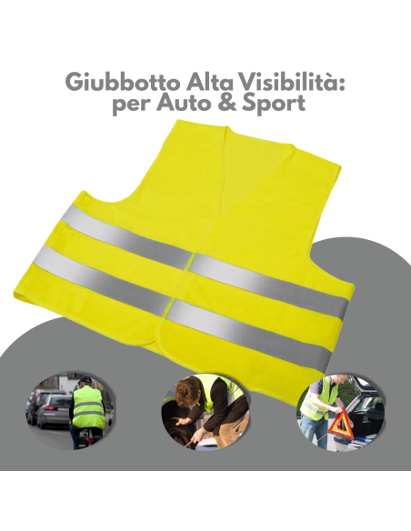 Gilet Catarifrangente Alta Visibilità Unisex - Taglia Unica Emergenza e Sport