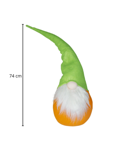 Gnomo Con Cappello 234043 verde e arancio 74 Cm...