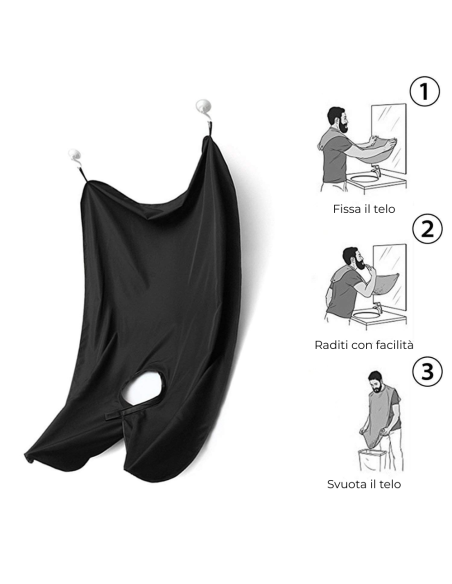 Grembiule mantella 177890 raccogli peli per barba con ventose