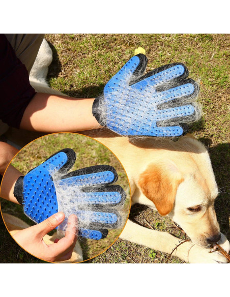 Guanto per rimozione pelo degli animali 4560 spazzola massaggiante blu