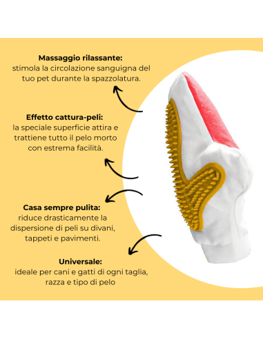 Guanto spazzola per la cura del pelo e la...