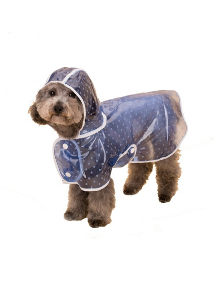 Impermeabile per cani e gatti taglia media 4494 con cappuccio antipioggia