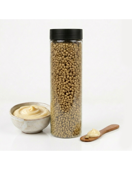 Kit con Fornello Scalda Cera, 50 Spatole in legno e Cera Depilatoria in grani