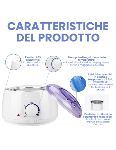 Kit con Fornello Scalda Cera, 50 Spatole in...