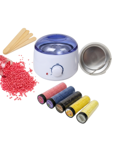 Kit con Fornello Scalda Cera, 50 Spatole in legno e Cera...