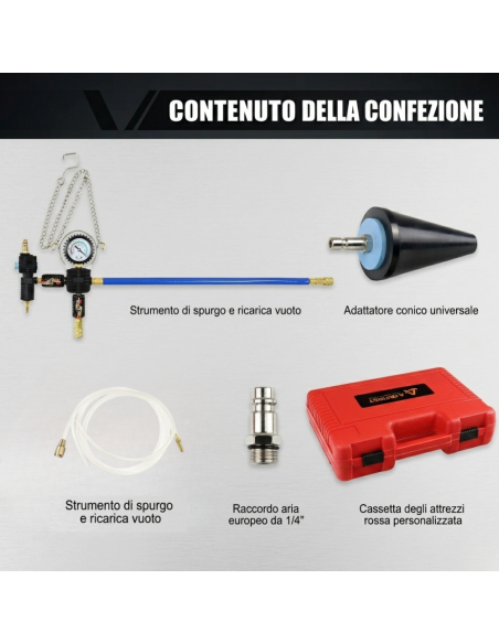 kit manutenzione tester radiatore FUBUCA 4509 con spurgo a vuoto e ricarica