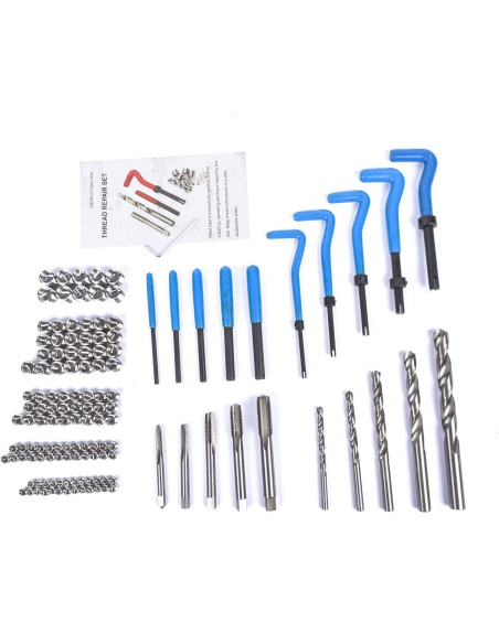 Kit riparazione filetti 131 pz elicoidi maschi ripristina filettature