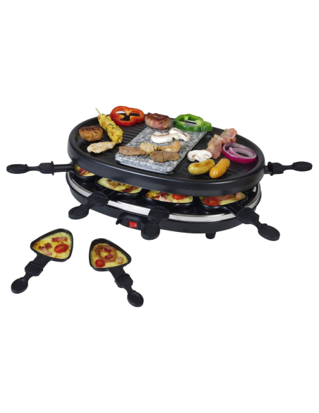 Kiwi Raclette 3 in 1 900w KG5811 per grigliare,rosolare e Raclettieren 8 persone