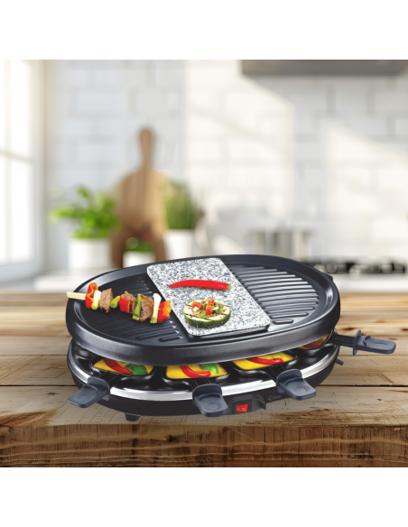 Kiwi Raclette 3 in 1 900w KG5811 per grigliare,rosolare e Raclettieren 8 persone
