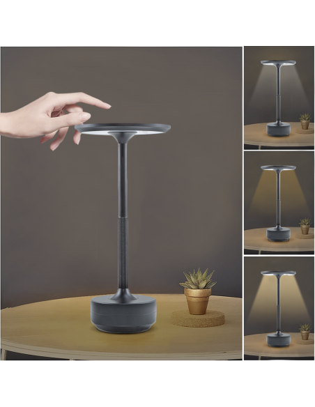 Lampada da Tavolo 5W Ricaricabile Touch Control LED Dimmerabile Design Alluminio