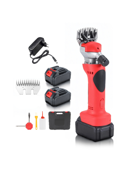 Tosatrice per Pecore Doppia Batteria 48V Ricaricabile Kit Acessori e Valigetta