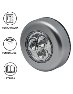 Lampada Push adesiva luce emergenza portatile a batteria... 2