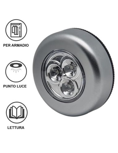 Lampada Push adesiva luce emergenza portatile a...