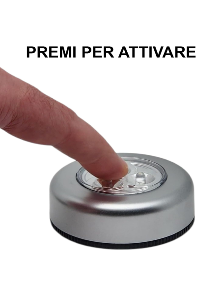 Lampada Push adesiva luce emergenza portatile a batteria per armadio cassetti
