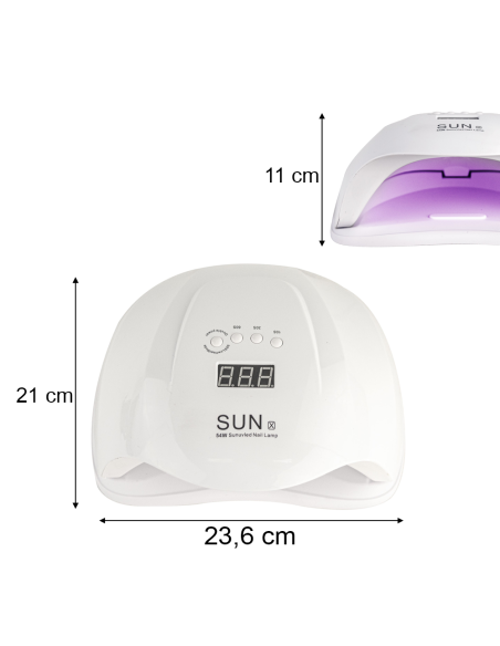 Lampada UV 54W 36 LED 067023 asciuga smalto ricostruzione display timer