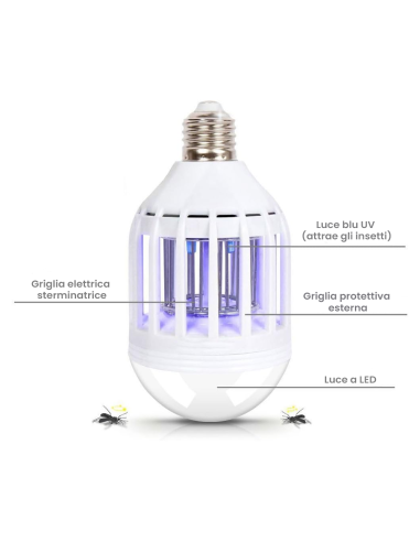 Lampadina anti insetti zanzare DHOMTECK 8W LED...