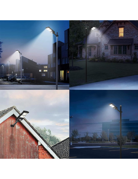 Lampione a ricarica solare 803000 con sensore di movimento 48 Led 30W