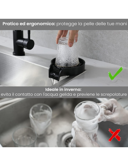 Lavabicchieri da Bar Sciacquatrice Per Bicchieri da Cucina per Uso Domestico