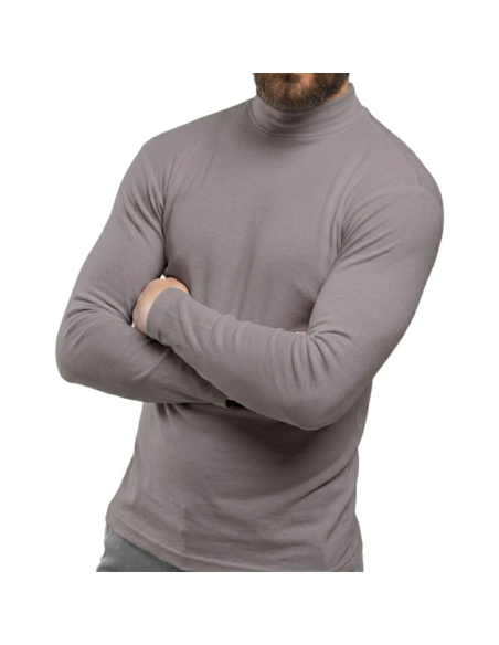 Maglia da uomo mod. Raphael VKA28 interno felpato slim fit a mezzo collo