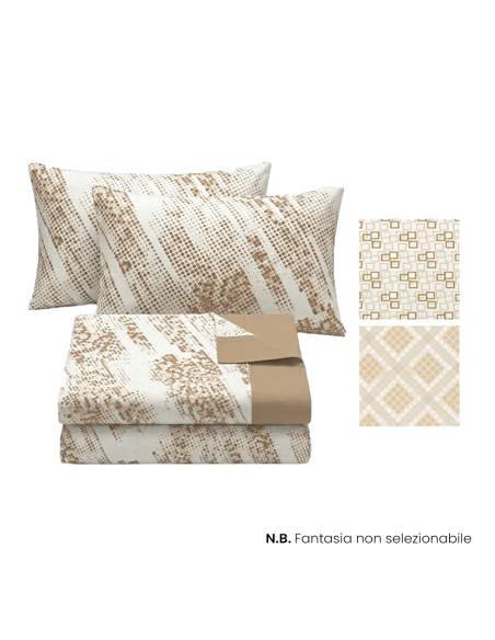 Completo per Letto Matrimoniale con Motivo Geometrico con 2 Lenzuola e 2 Federe