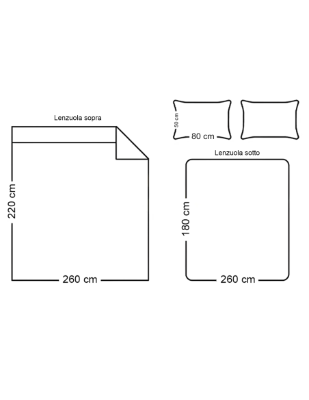 Completo per Letto Matrimoniale con Motivo Geometrico con 2 Lenzuola e 2 Federe