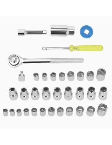 Set chiavi a bussola con cricchetto 40 pezzi da...