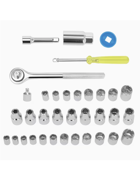 Set chiavi a bussola con cricchetto 40 pezzi da 3/8 e 1/4  con valigetta