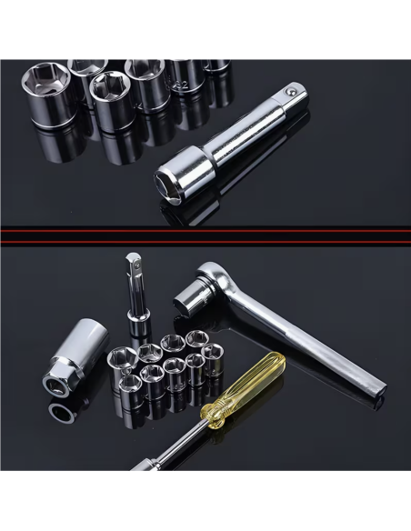 Set chiavi a bussola con cricchetto 40 pezzi da 3/8 e 1/4  con valigetta