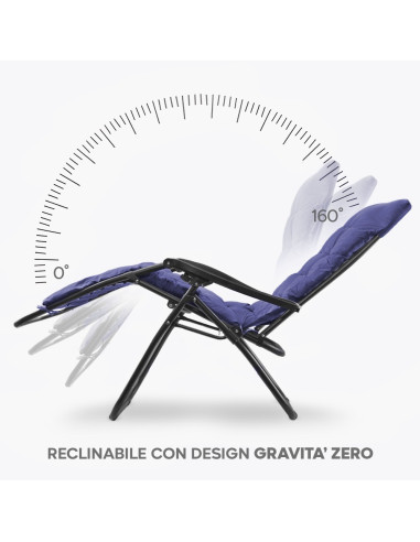 2pz Sedia Sdraio Pieghevole Cuscino Gravità...