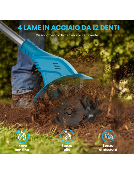 Scarificatore Elettrico a Batteria Litio 270RPM 190mm