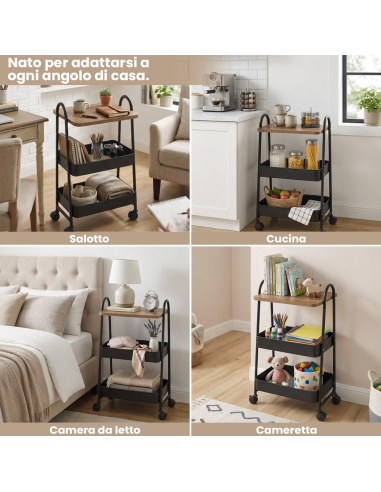 Carrello Multiuso 75x40x27 cm Carrellino...