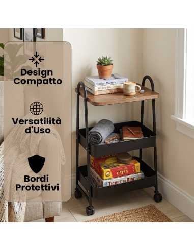 Carrello Multiuso 75x40x27 cm Carrellino...
