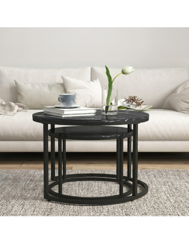 Set 2 Tavolini da Salotto Mauro 60x53x45,5 cm...