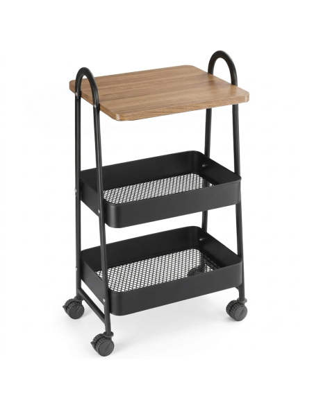 Carrello Multiuso 75x40x27 cm Carrellino Salvaspazio con Ruote e Cestelli