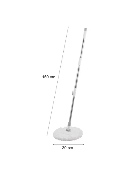 Set Lavapavimenti Secchio 15L Ruote e Mop 360 Centrifuga Autostrizzante