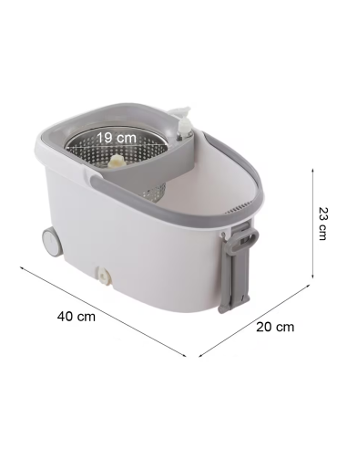 Set Lavapavimenti Secchio 15L Ruote e Mop 360...