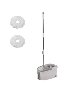 Set Lavapavimenti Secchio 15L Ruote e Mop 360 Centrifuga... 2