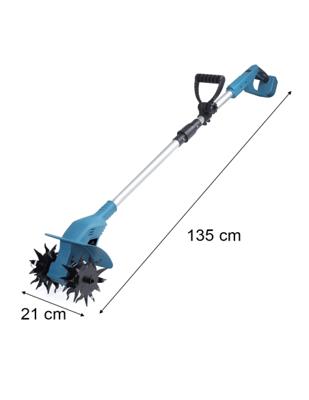 Moto Zappa Elettrica a Batteria Litio 270RPM Elettrozappa per Orto e Giardino
