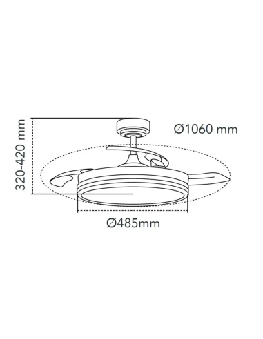Ventilatore da Soffitto con Luce LED 72W...