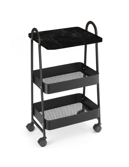 Carrello Multiuso 75x40x27 cm Carrellino Salvaspazio con Ruote e Cestelli