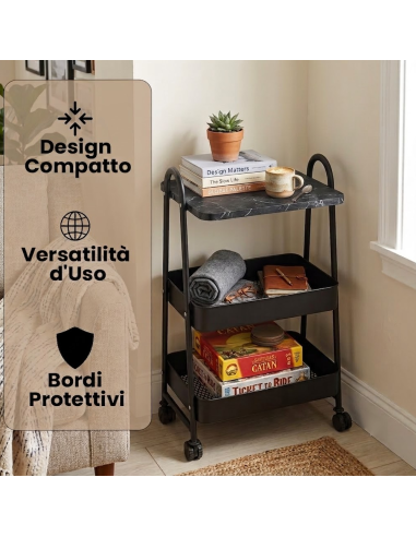 Carrello Multiuso 75x40x27 cm Carrellino...