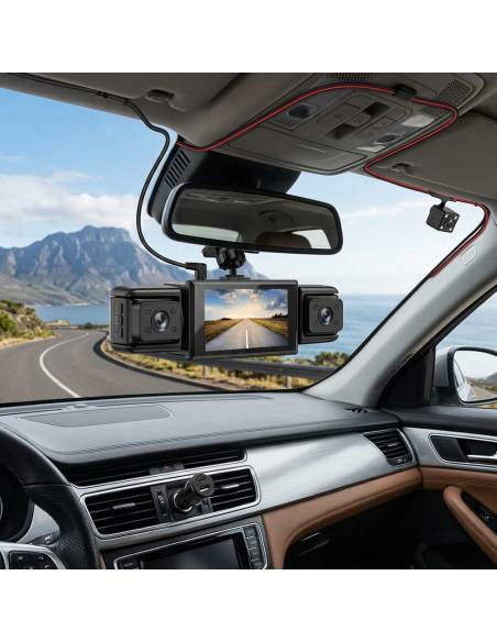 Dash Cam 4 Telecamere per Auto 4K DVR Q-CA720 Display 3.16" Visione Notturna