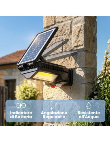 Lampada Solare da Parete LED con Batteria...