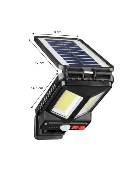 Lampada Solare da Parete LED con Batteria Display e Ricarica USB-C