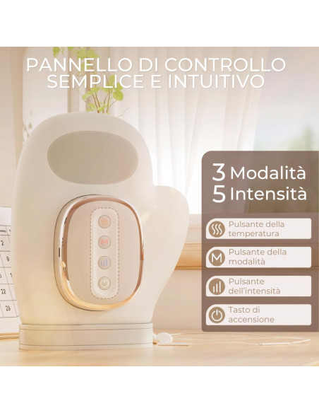 Massaggiatore Mani Compressione SMART HAND Termica Massaggio Guanto Ricaricabile